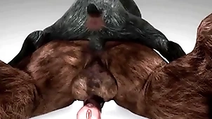 Minotaur fucks mime together with cums up his throat - wildlife