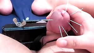 Blarney skewering extreme cbt - 7 on pins & cumshot up squeezed load of old cobblers