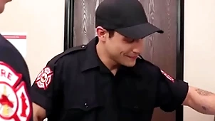 Hot firemen mad about wanting in condom