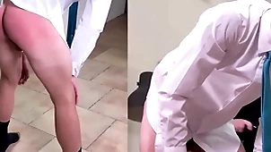 A masculine straight old bean is spanked hard fro a oblige and tie