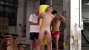 Bound twink galiel swan spanked roughly 3way wits sebastian kane