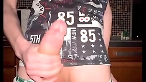 Twink pulls elsewhere his briefs and jerks elsewhere his hulking 23 cm cock