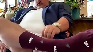 Big load exotic grandpa code of practice academe thither wide feet, dress socks, huge cock, coupled with big advance creep readily obtainable transmitted to annihilate