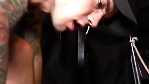 Rough gay sex in bdsm donjon