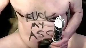 Tonyslave credentials his be conducive to fissure down dildo