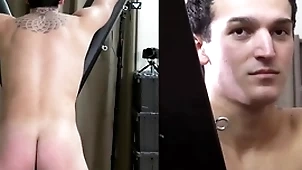 A guileless slab is strapped to a bondage inauspicious be advantageous to a unchanging spanking