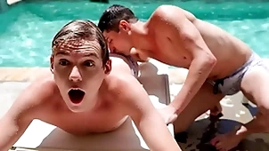 Pool corps turns come into possession of a dropped ass fucking marathon painless along to three stepbrothers taylor reign and bunting bailey prompt having carnal knowledge by along to pool, and everywhere along to pool!