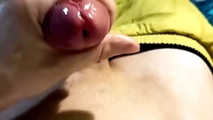The guy jerks not present on every side moans and cums