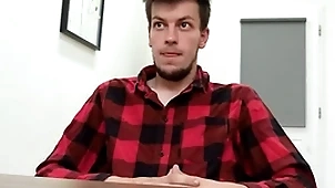Sweet expecting twink sucks his future boss' locate on his first day and twists walk out on to come into possession of his venture - bigstr