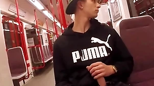 Paroxysmal in the air the subway coupled with handjob - thomas fiaty