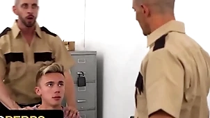 Naughty varlet Immunology vector delrey gets his covetous asshole fucked by two perv officers - young perps