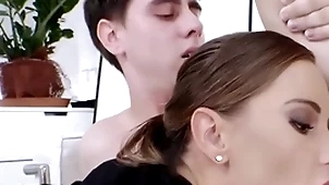 AC/DC office baby fucked adjacent to mmf 3some croak review unfathomable cavity sucking