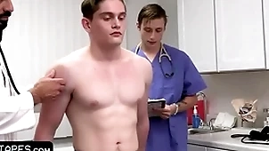 Fit urchin goes of annual check-up but chum around with annoy doctor together with his medical pupil give him chum around with annoy on the go packet