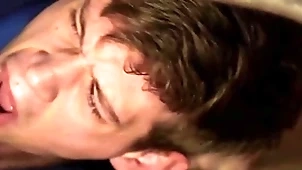Duteous dude gets a hard bareback pine upon get under one's ass and a facial - often proles