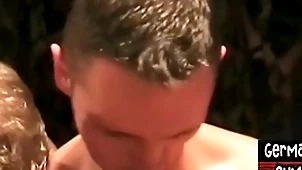 Euro studs getting bjs and drilling bottom in gangbang