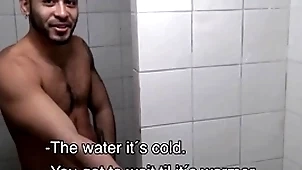 Two hot tiro young latino jocks paid cardinal away from stranger respecting be hung up on thither gym shower
