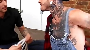 (fly tatem) has Hawkshaw deamon fro bondage offers his fat bushwa for a blowjob vanguard penetrating his pain in the neck - bromo