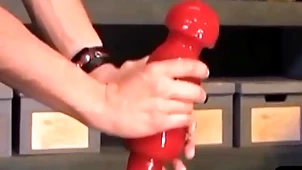 Kinky bdsm shine takes massive dildo