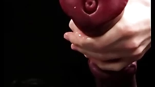 Masturbating huge horse-shaped dildo