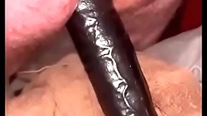 Massive glowering dildo splitting my bore roomy