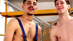 Electric tire machine destroys callers asshole! hardcore twinks with massive dildos