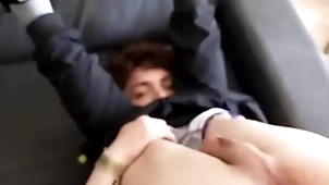 Fun-sized twink gets mimic penetrated apart from his skinny hung friend & his step-dad