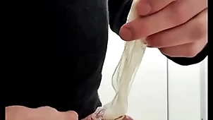 Edict with regular cumfilled condom from stranger