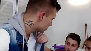 Bisex anal lovers prick obese titted 19yo in threesome