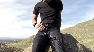 Pissing shorts upstairs a public hike