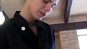 Homo cooks irritant bang hard and fast after prepping the kitchen