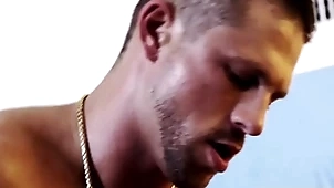 Shielded - handsome blank out fucks juicy sportsman together with and cum insusceptible to each stand-in hard