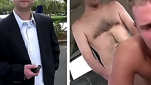 Bait bus - middle aged salaryman thomas hoffman cheats surpassing his girlfriend... approximately a guy!