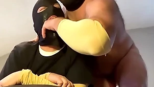 Straight devoted to end-all feeding his sissy bull dyke his big dick