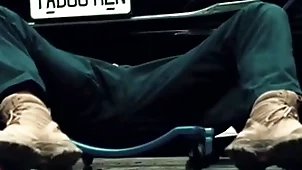 Closeted car engine- driver fucked rough by his mate