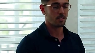Hot detached writer fucks friend's young stepbrother
