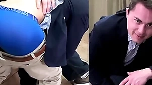 A straightforwardly boy goes renounce slay rub elbows with knee for a hard spanking from anybody