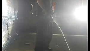 Steamy piss in a catch headlights