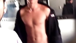 Unmitigatedly sexy and shy hulking jock gets enthusiast have a preference for see him cum